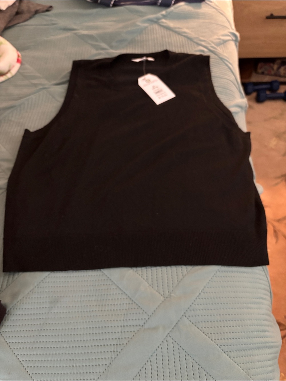 Time and Tru Black Sleeveless Knit Top